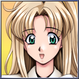 A cute anime girl with a big smile